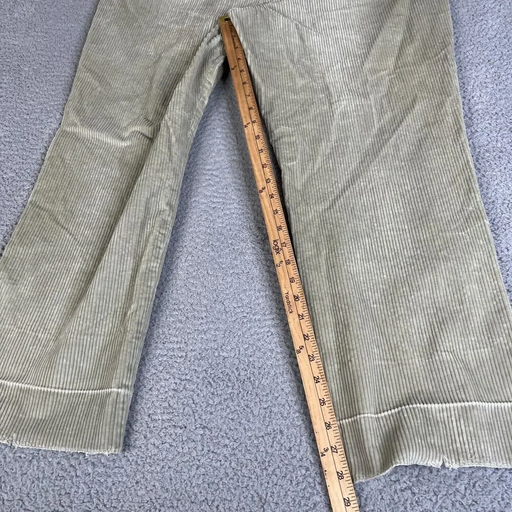 Brooks Brothers Corduroy Pants Men 38 x 28 Beige Flat Front Raw Hem Tapered Leg